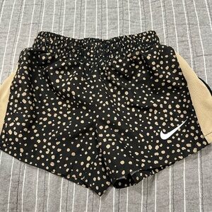 Nike girls Black and Tan Athletic Shorts